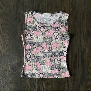 Y2K paisley Print Sleeveless Tank
